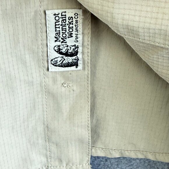 VNT Y2K Marmot Mountain Works “Pursuit” Lightweight Rip‑Stop Button Shirt Size L - Picture 6 of 12